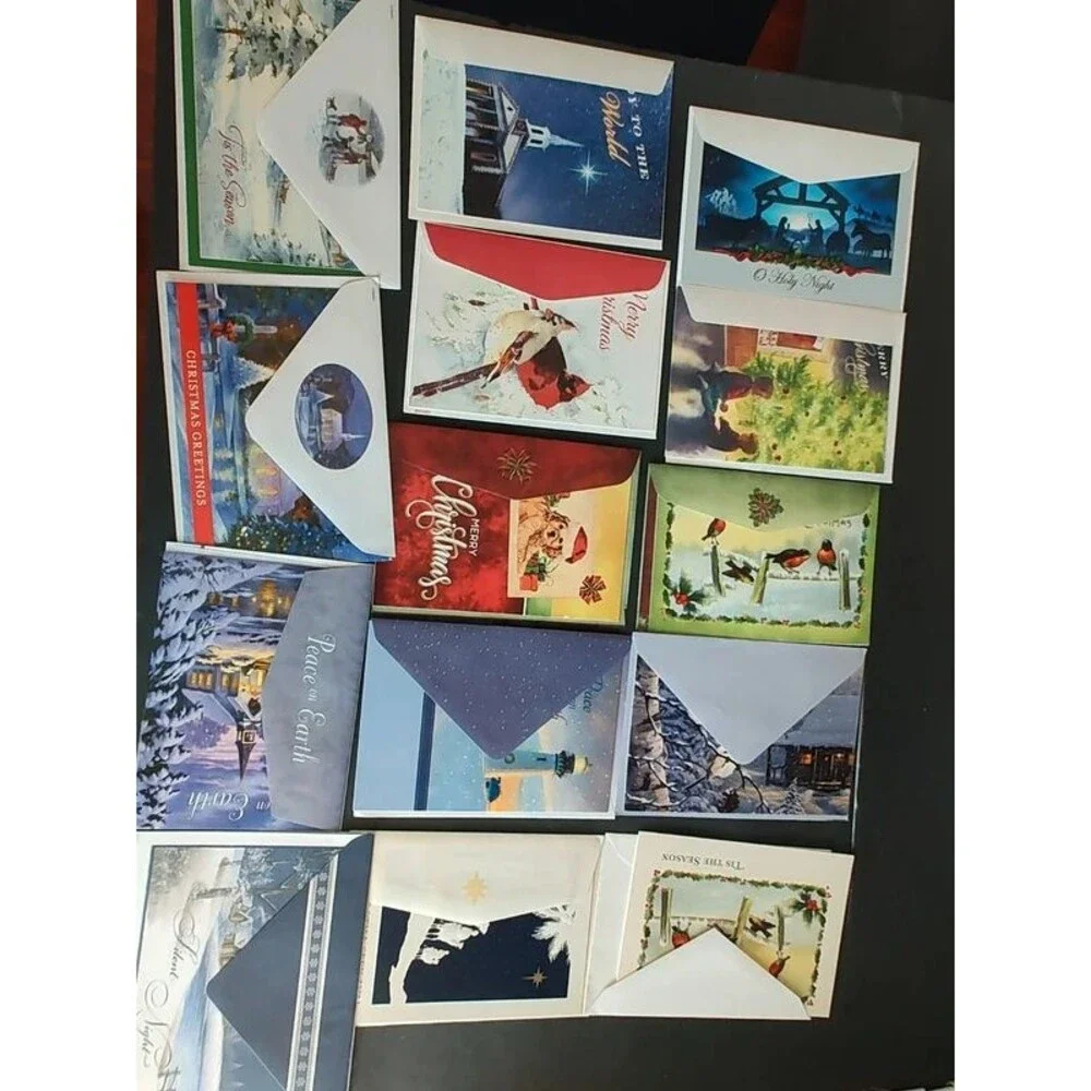 106 pcs Christmas holidays cards postcards envelopes set bundle